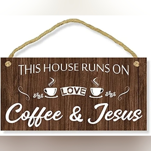 Other - Wooden Love, Coffee & Jesus Sign